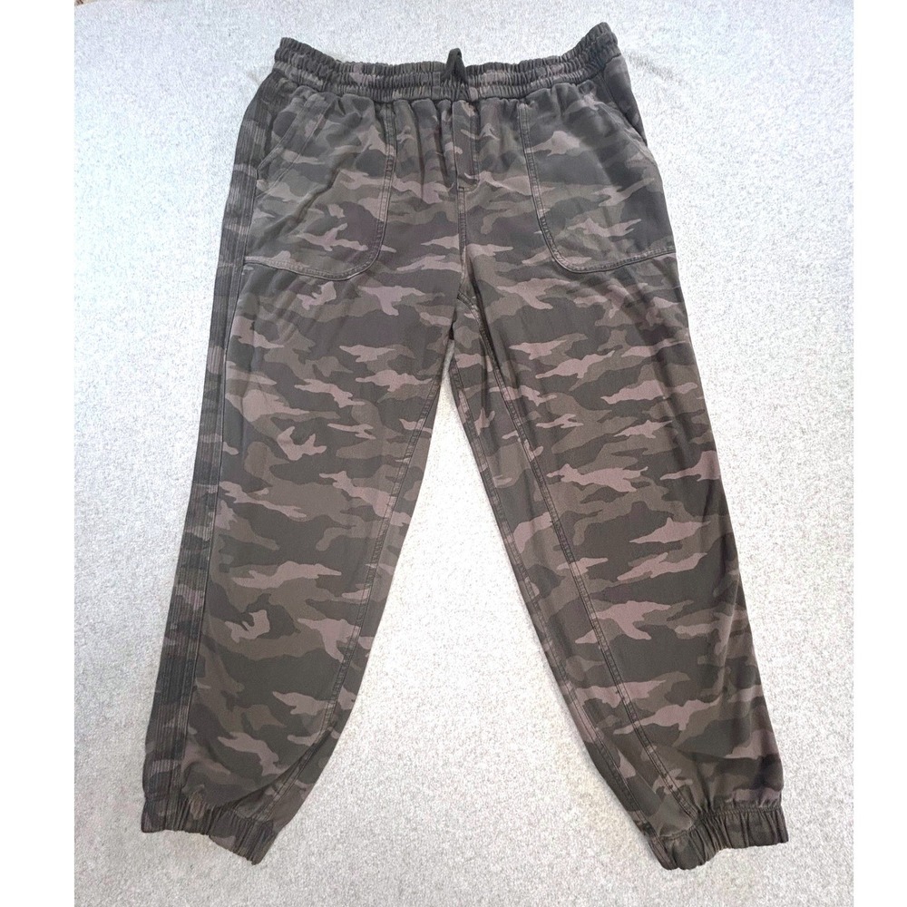 Athleta Camo Farallon Jogger Women 18 Olive Green Camouflage Elastic Waist Pants